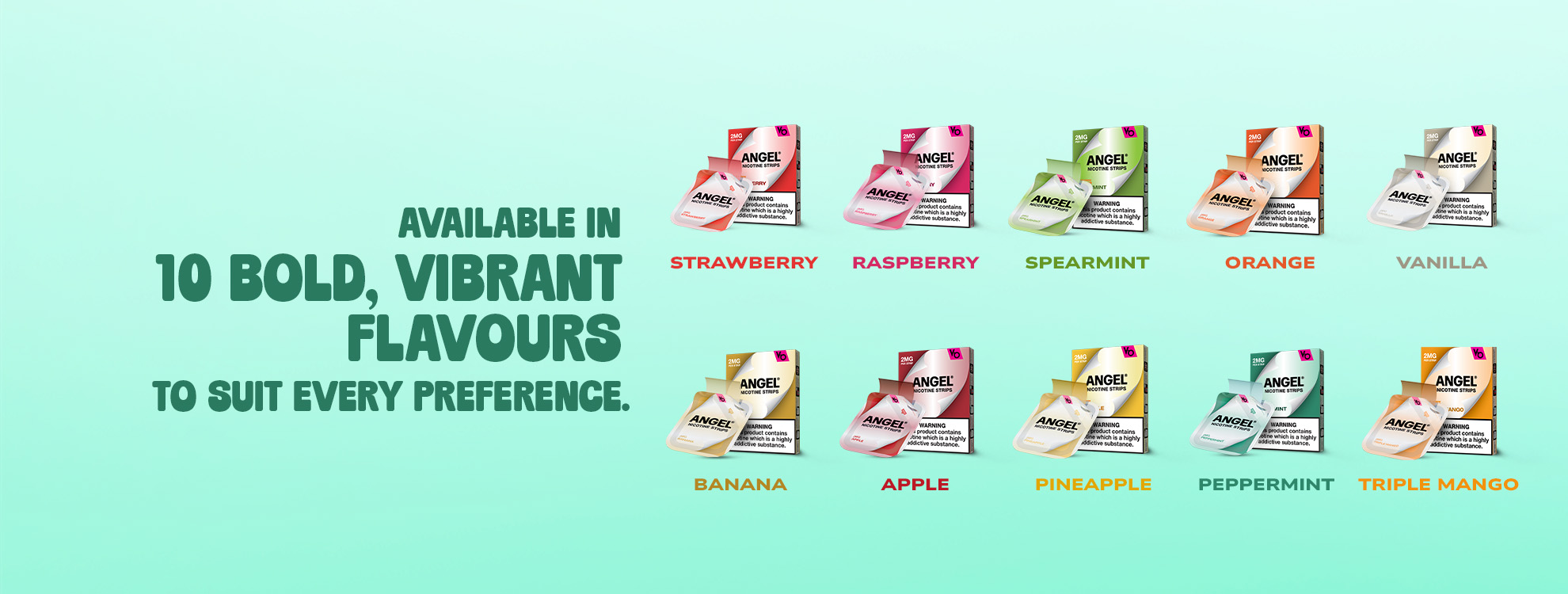 angel nicotine strips available in 10 bold vibrant flavours