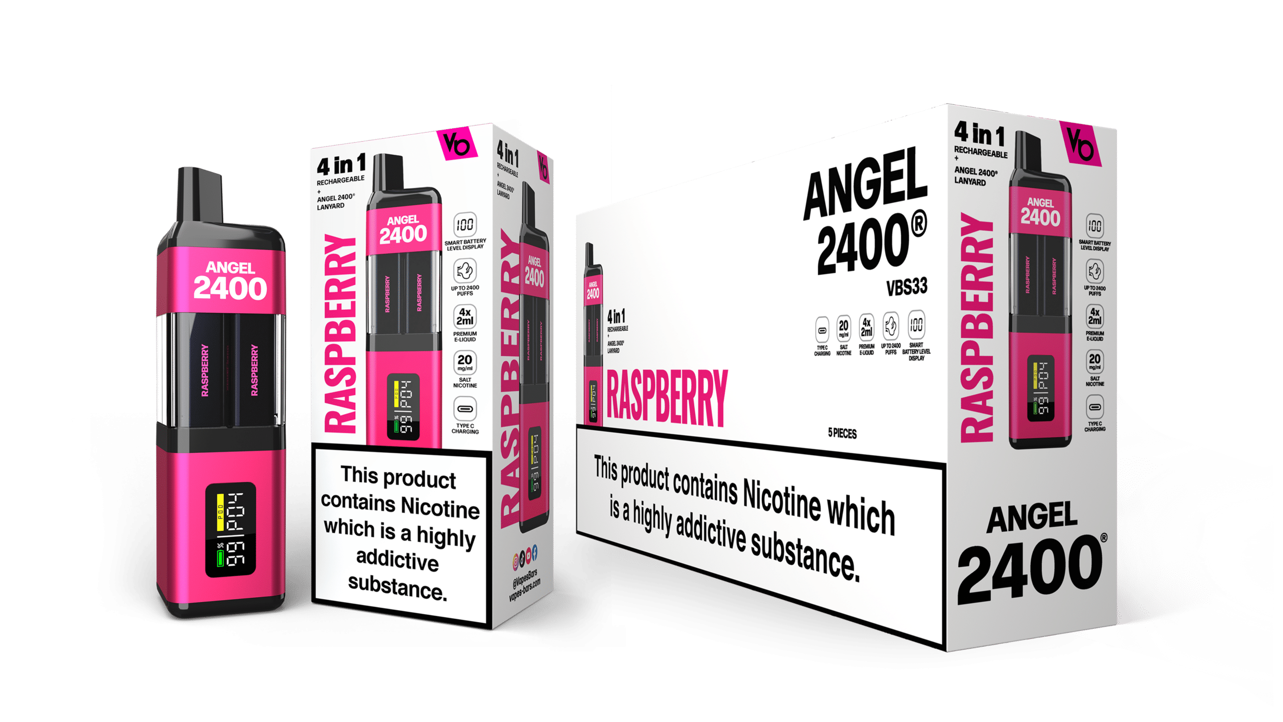 Angel 2400 vape Raspberry