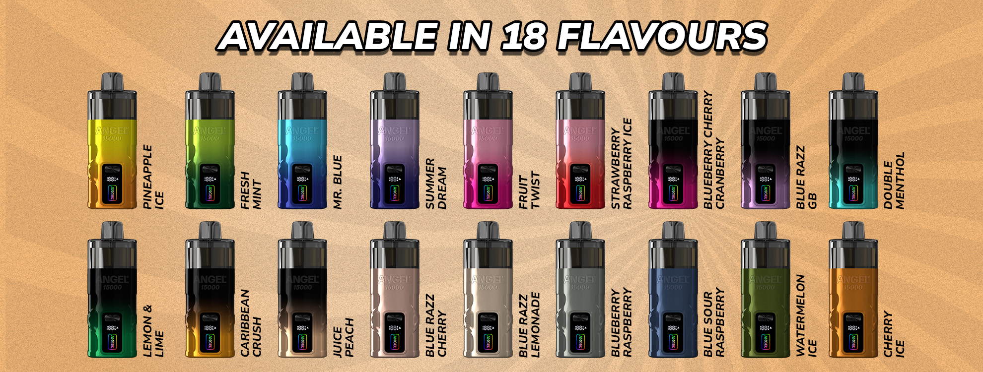 ANGEL 15000 AVAILABLE IN 18 FLAVOURS